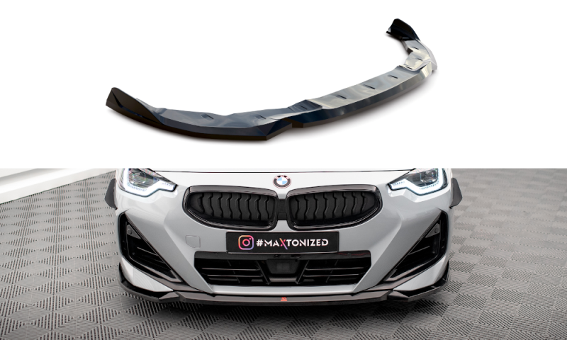 Maxton Front Ansatz V.1 für BMW 2 Coupe M-Paket / M240i G42 schwarz Hochglanz BM-2-42-MPACK-FD1-G