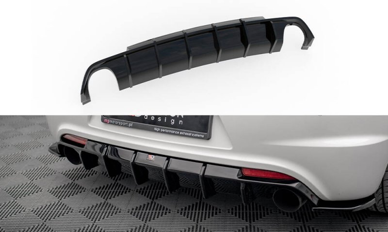 Maxton Diffusor Heck Ansatz V.1 VW Scirocco R Mk3 schwarz Hochglanz VW-SC-3-R-RS1-G