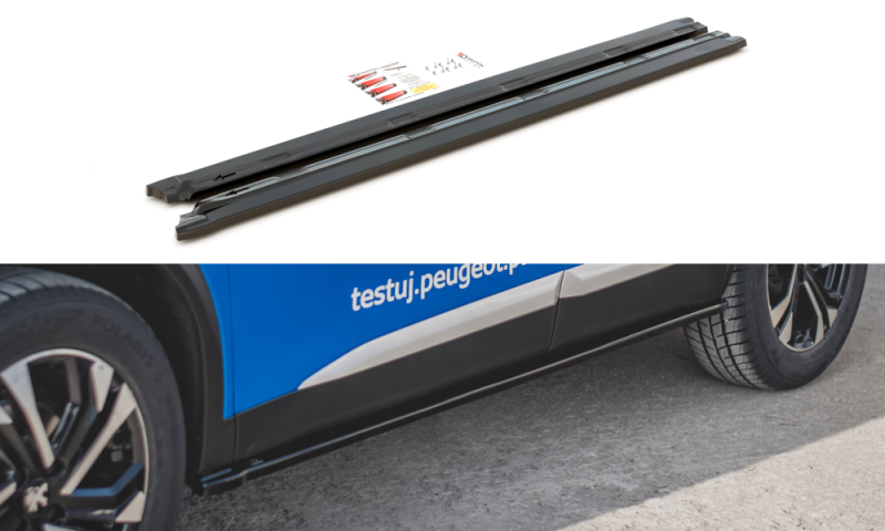 Maxton Seitenschweller Ansatz für Peugeot 2008 Mk2 schwarz Hochglanz PE-2008-2-SD1-G