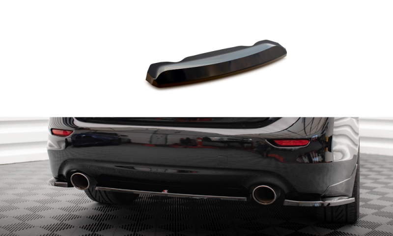 Maxton Mittlerer Diffusor Heck Ansatz für Infiniti Q50 S Mk1 schwarz Hochglanz IN-Q50S-1-RD1-G