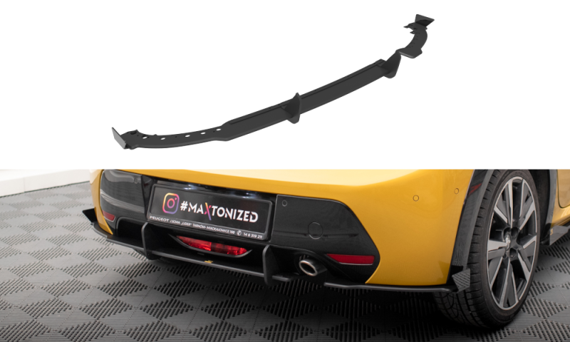 Maxton Street Pro Heck Ansatz Flaps Diffusor +Flaps für Peugeot 208 GT Mk2 schwarz Hochglanz PE2082GTCNC-RS1B+BRBI+RSF1-G