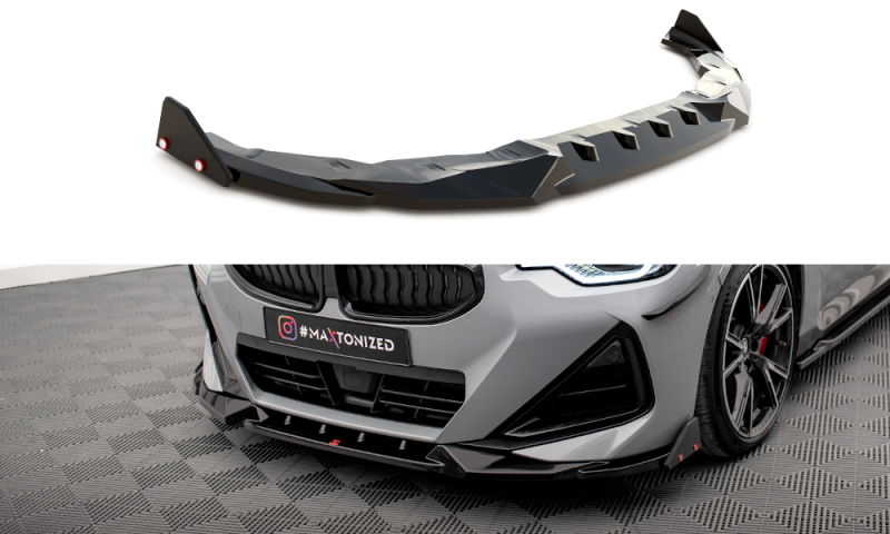 Maxton Front Ansatz V.2 +Flaps für BMW 2 Coupe M-Paket / M240i G42 BM-2-42-MPACK-FD2G+FSF1B