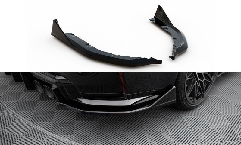 Maxton Heck Ansatz Flaps Diffusor V.6 CSL Look (heckansatz v.1) BMW M3 Limousine / Touring G80 / G81 schwarz Hochglanz BM-3-G80-M-RSD6-G
