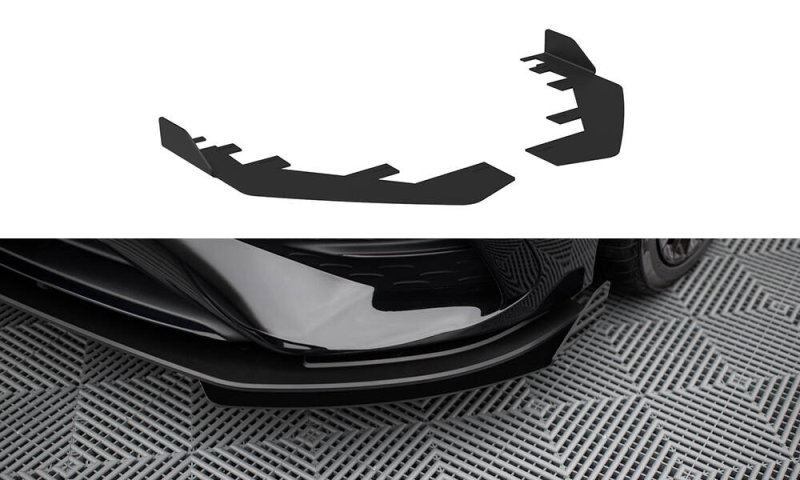 Maxton Front Flaps Mercedes-AMG A35 W177 Facelift schwarz Hochglanz MEA177F35CNC-FSF1-G
