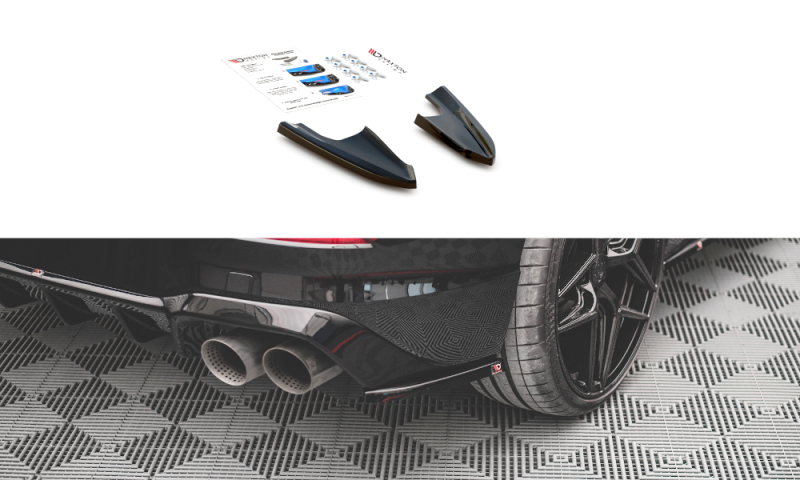 Maxton Heck Ansatz Flaps Diffusor V.3 für Volkswagen Golf R Mk8 Carbon Look  VW-GO-8-R-RSD3-C