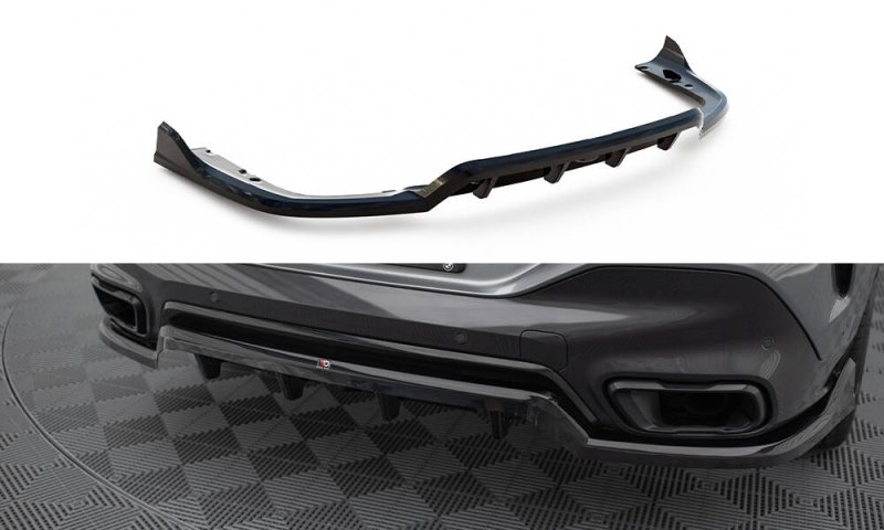 Maxton Mittlerer Cup Diffusor Heck Ansatz V.2 BMW X6 M-Paket G06 Facelift schwarz Hochglanz BM-X6-G06F-MPACK-RD2G+RD3-G