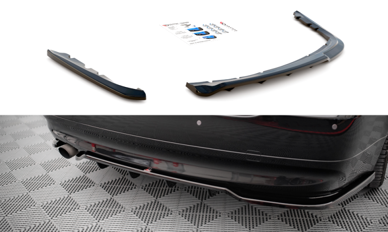 Maxton Mittlerer Diffusor Heck Ansatz DTM Look für BMW 3er Limousine E90 schwarz Hochglanz BM-3-90-RSD1G+RD1-G