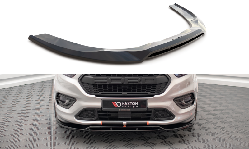 Maxton Front Ansatz für Ford Transit Custom ST-Line Mk1 Facelift schwarz Hochglanz FO-TRC-1F-STLINE-FD1G+FD1R-G