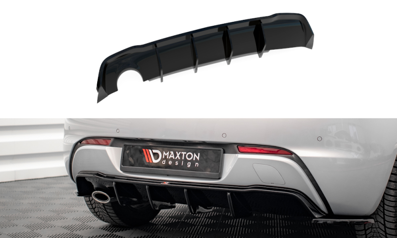 Maxton Diffusor Heck Ansatz Opel Astra GTC OPC-Line J (Version mit einseitigem Einzelauspuff) schwarz Hochglanz OP-AS-J-GTC-OPCLINE-RS1G+RS2R-G