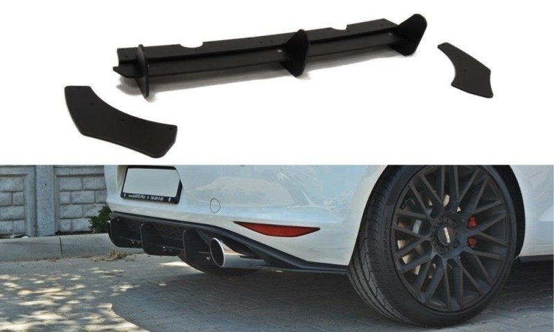 Maxton Diffusor Heck Ansatz für Heckschürze für & Heck Ansatz Flaps Diffusor für VW GOLF 7 GTI  VW-GO-7-GTI-CNC-RS1