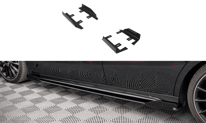 Maxton Side Flaps Mercedes A35 AMG / AMG-Line Aero Pack W177  schwarz Hochglanz MEA17735CNC-SF1-G