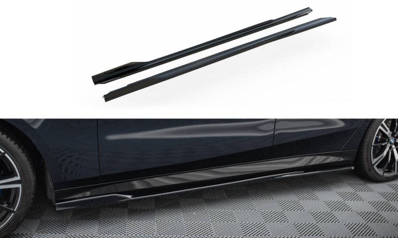 Maxton Seitenschweller Ansatz V.2 BMW 5er M-Paket G60 schwarz Hochglanz BM-5-G60-MPACK-SD2-G