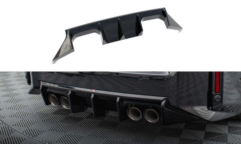 Maxton Diffusor Heck Ansatz V.1 für BMW M2 G87 schwarz Hochglanz BM-M2-G87-RS1-G