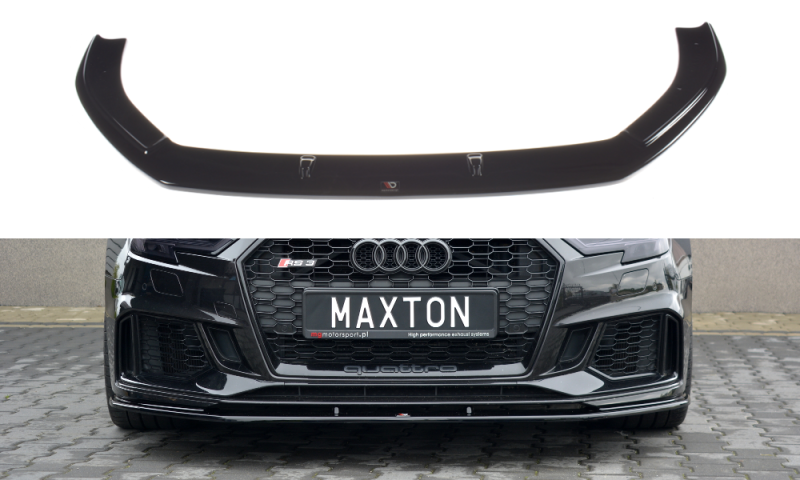 Maxton Front Ansatz V.1 für Audi RS3 8V FL Sportback schwarz Hochglanz AU-RS3-8VF-FD1-G