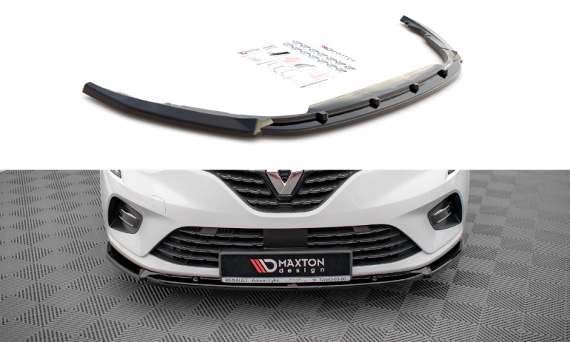 Maxton Front Ansatz V.2 für Renault Clio Mk5 schwarz Hochglanz RE-CL-5-FD2-G