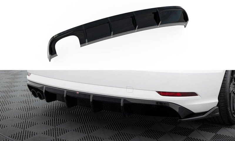 Maxton Diffusor Heck Ansatz Audi A3 Limousine 8V Facelift (Version mit einseitigem Doppelauspuffendrohr) AU-A3-8VF-S-RS1GOO_