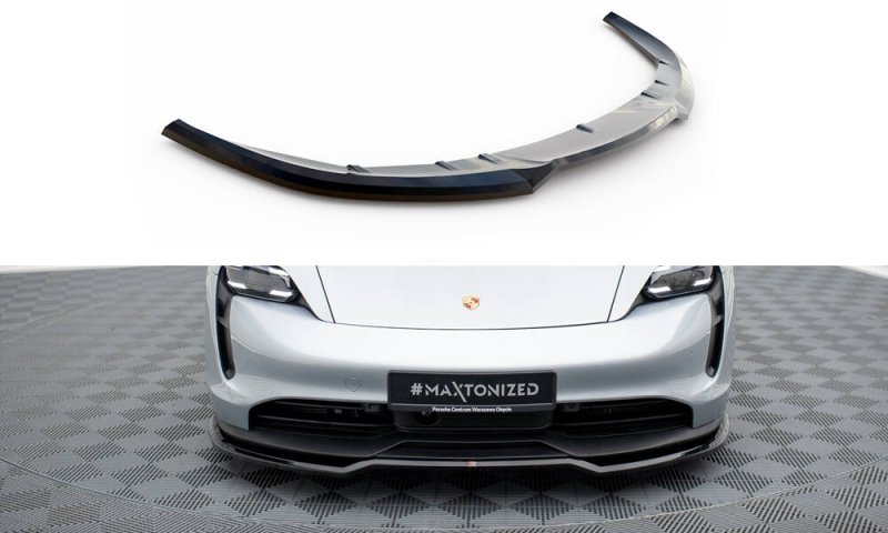 Maxton Front Ansatz Porsche Taycan / Taycan 4 / Taycan 4S / Taycan GTS Mk1 schwarz Hochglanz PO-TAY-1-FD1-G