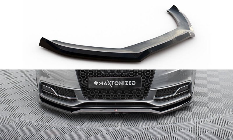 Maxton Front Ansatz V.4 Audi S5 / A5 S-Line Coupe / Sportback 8T Facelift schwarz Hochglanz AU-S5-1F-FD2-G