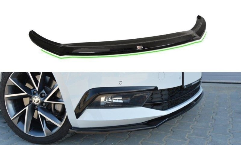 Maxton Front Ansatz V.2 für Skoda Superb Mk3 schwarz Hochglanz SK-SU-3-FD2-G