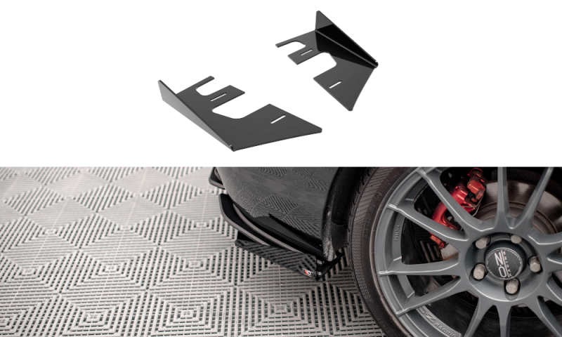 Maxton Hintere Seiten Flaps für Mazda 3 MPS Mk1 schwarz Hochglanz MA3MPS1CNC-RSF1-G