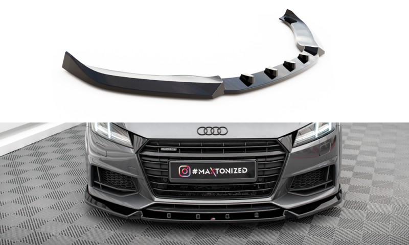 Maxton Front Ansatz V.2 Audi TT S / S-Line 8S schwarz Hochglanz AU-TT-3-SLINE-FD2-G