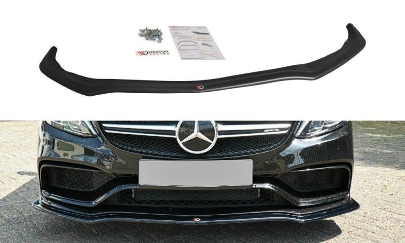 Maxton Front Ansatz V.1 für Mercedes C-Klasse S205 63 AMG Kombi schwarz Hochglanz ME-C-205-AMG-ES-FD1-G
