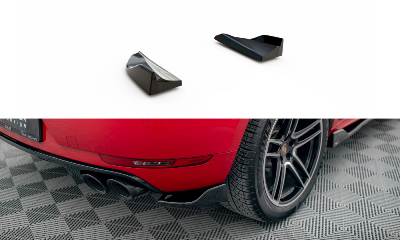 Maxton Heck Ansatz Flaps Diffusor für Porsche Macan Mk1 Facelift schwarz Hochglanz PO-MA-1F-RSD1-G