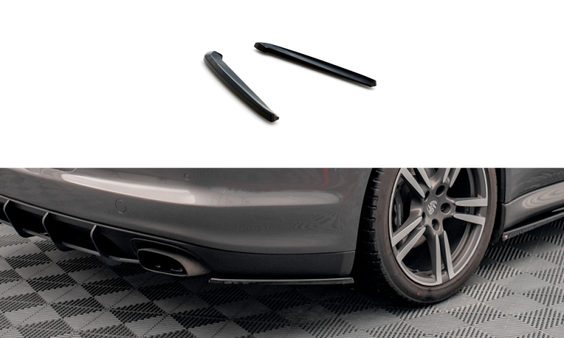 Maxton Heck Ansatz Flaps Diffusor für Porsche Panamera / Panamera Diesel 970 schwarz Hochglanz PO-PA-970-RSD1-G