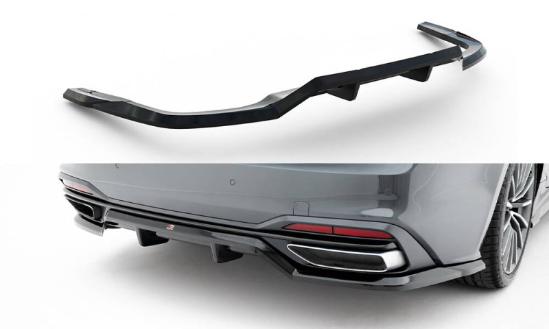 Maxton Mittlerer Cup Diffusor Heck Ansatz Audi A5 F5 Facelift schwarz Hochglanz AU-A5-2F-SB-RD1G+RD2-G