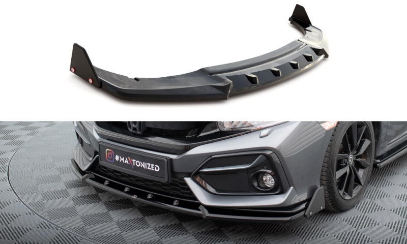 Maxton Front Ansatz +Flaps für Honda Civic Sport Mk 10 HO-CI-10-SPORT-FD1G+FSF1B