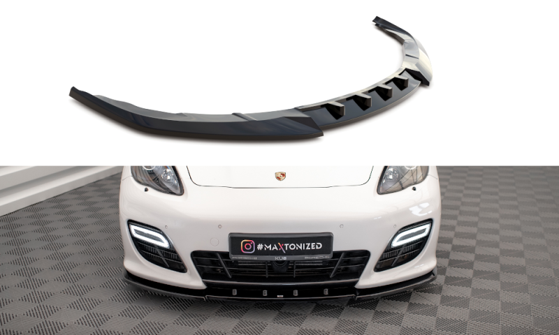 Maxton Front Ansatz V.1 für Porsche Panamera Turbo Sport Design Package 970 schwarz Hochglanz PO-PA-970-TURBO-FD1-G