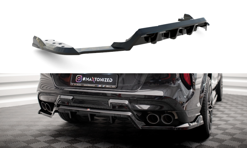 Maxton Mittlerer Diffusor Heck Ansatz DTM Look für BMW X6 M F96 schwarz Hochglanz BM-X6-F96-M-RD1G+RD2-G