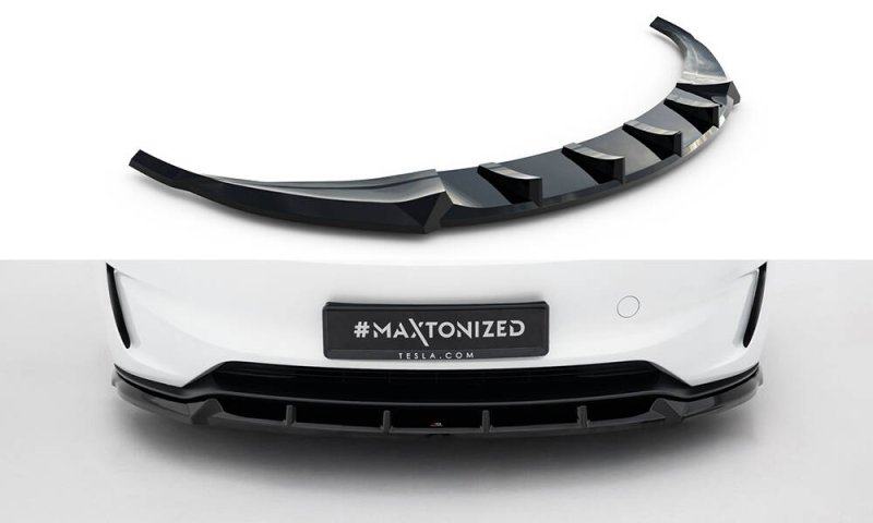 Maxton Front Ansatz V.2 Tesla Model 3 Performance Mk1 Facelift schwarz Hochglanz TE-MODEL3-1F-PFC-FD2-G
