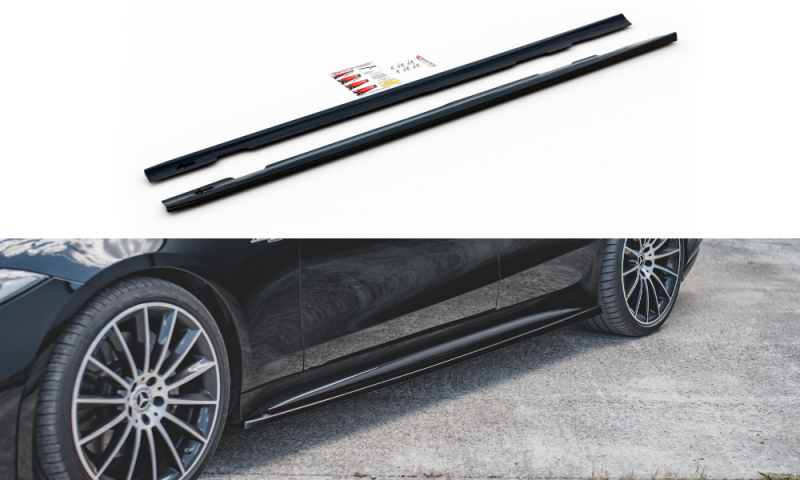 Maxton Seitenschweller Ansatz für Mercedes-Benz CLS AMG-Line C257 schwarz Hochglanz ME-CLS-257-AMGLINE-SD1-G