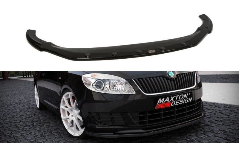 Maxton Front Ansatz für Skoda Fabia Mk2 FL schwarz Hochglanz SK-FA-2F-FD1-G