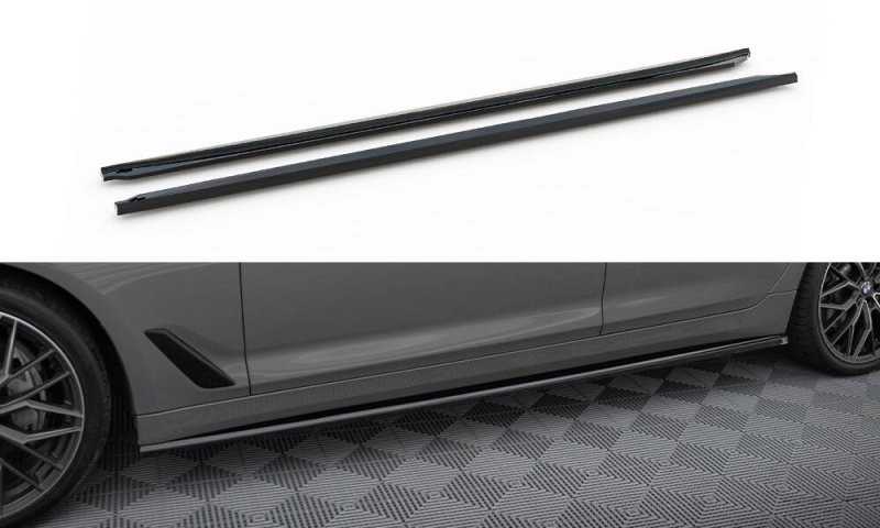 Maxton Seitenschweller Ansatz BMW 5er G30 / G31 Facelift schwarz Hochglanz BM-5-G31F-SD1-G