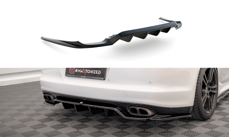 Maxton Mittlerer Diffusor Heck Ansatz DTM Look für Porsche Panamera Turbo 970 schwarz Hochglanz PO-PA-970-TURBO-RD1G+RD2-G