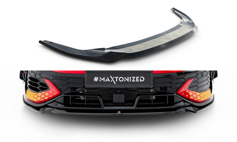 Maxton Front Ansatz V.4 VW Golf GTI Clubsport Mk8 Facelift schwarz Hochglanz VW-GO-8F-GTI-CS-FD4-G