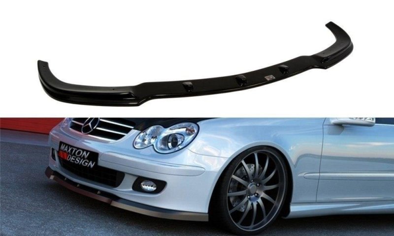 Maxton Front Ansatz für MERCEDES CLK W209 Facelift FÜR Serie schwarz Hochglanz ME-CLK-209F-FD1-G