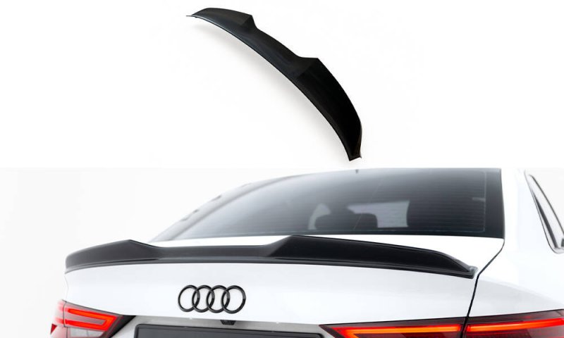Maxton Spoiler CAP Abrisskante 3D Audi RS3 Limousine 8V / 8V Facelift schwarz Hochglanz AU-A3-8V-CAP3D1-G