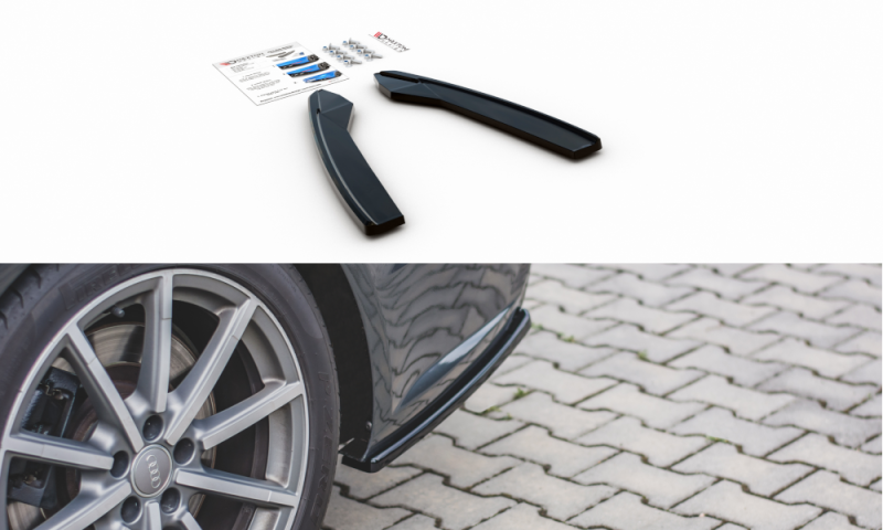 Maxton Heck Ansatz Flaps Diffusor für Audi S6 / A6 S-Line C7 FL schwarz Hochglanz AU-S6-C7F-AV-RSD1-G