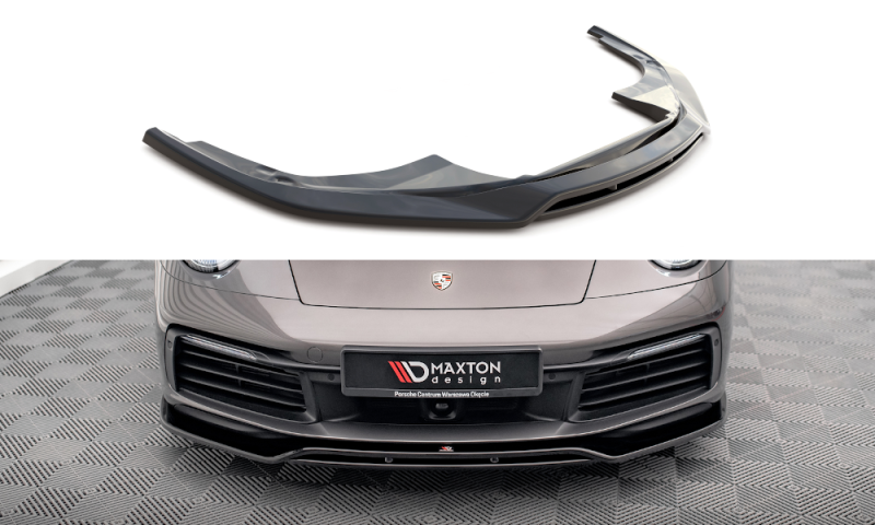 Maxton Front Ansatz für Porsche 911 Carrera 4S 992 schwarz Hochglanz PO-911-992-CA-4S-FD1G+FD1R-G
