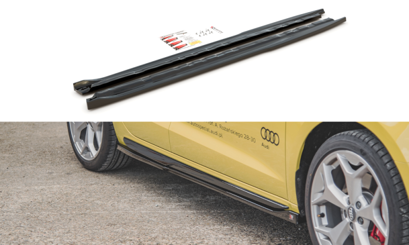 Maxton Seitenschweller Ansatz für Audi A1 S-Line GB schwarz Hochglanz AU-A1-GB-SLINE-SD1-G
