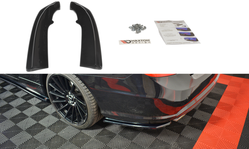 Maxton Splitter / Diffusor Heck Ansatz für Mercedes-Benz E-Klasse W207 Coupe AMG-Line schwarz Hochglanz ME-E-207-AMGLINE-C-RSD1-G