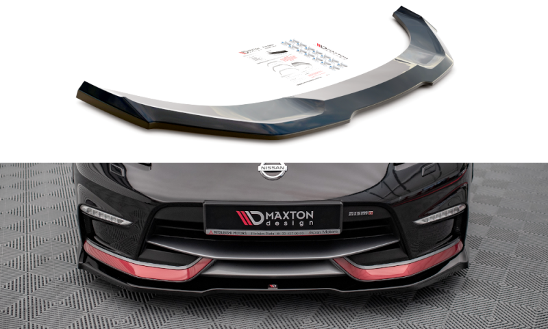 Maxton Front Ansatz V.1 für Nissan 370Z Nismo Facelift schwarz Hochglanz NI-370Z-NISMO-FD1-G