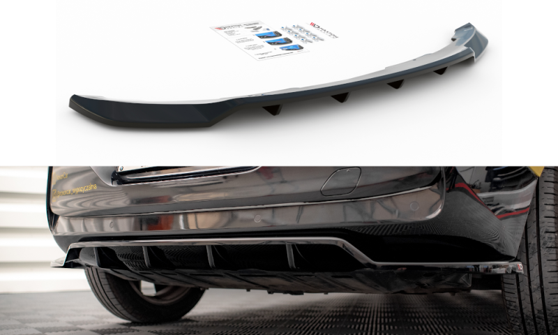 Maxton Mittlerer Diffusor Heck Ansatz DTM Look für BMW i3 Mk1 Facelift schwarz Hochglanz BM-I3-1-RD1G+RD2-G