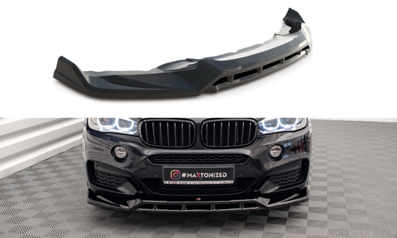Maxton Front Ansatz V.3 für BMW X6 M-Paket F16 schwarz Hochglanz BM-X6-16-MPACK-FD3G+FD3R-G
