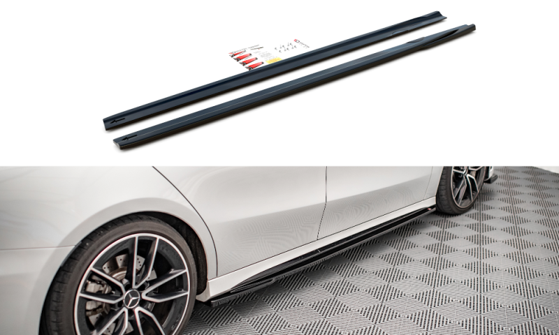 Maxton Seitenschweller Ansatz für V.2 für  Mercedes A35 AMG / AMG-Line W177  schwarz Hochglanz ME-A-177-AMGLINE-SD1-G