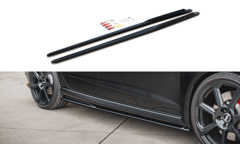 Maxton Seitenschweller Ansatz für V.2 für Audi RS3 8V Sportback Facelift schwarz Hochglanz AU-RS3-8VF-SD2-G