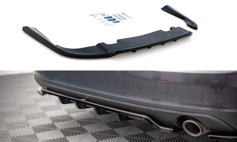 Maxton Mittlerer Diffusor Heck Ansatz DTM Look für Volvo V90 Mk2 schwarz Hochglanz VO-V90-2-RD1G+RSD1-G